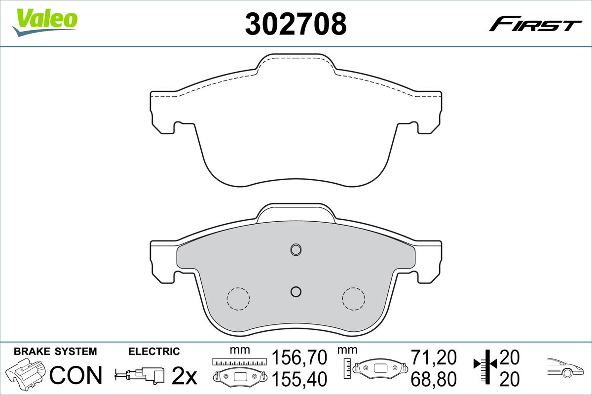 VALEO Fékbetét, mind 302708_VALEO